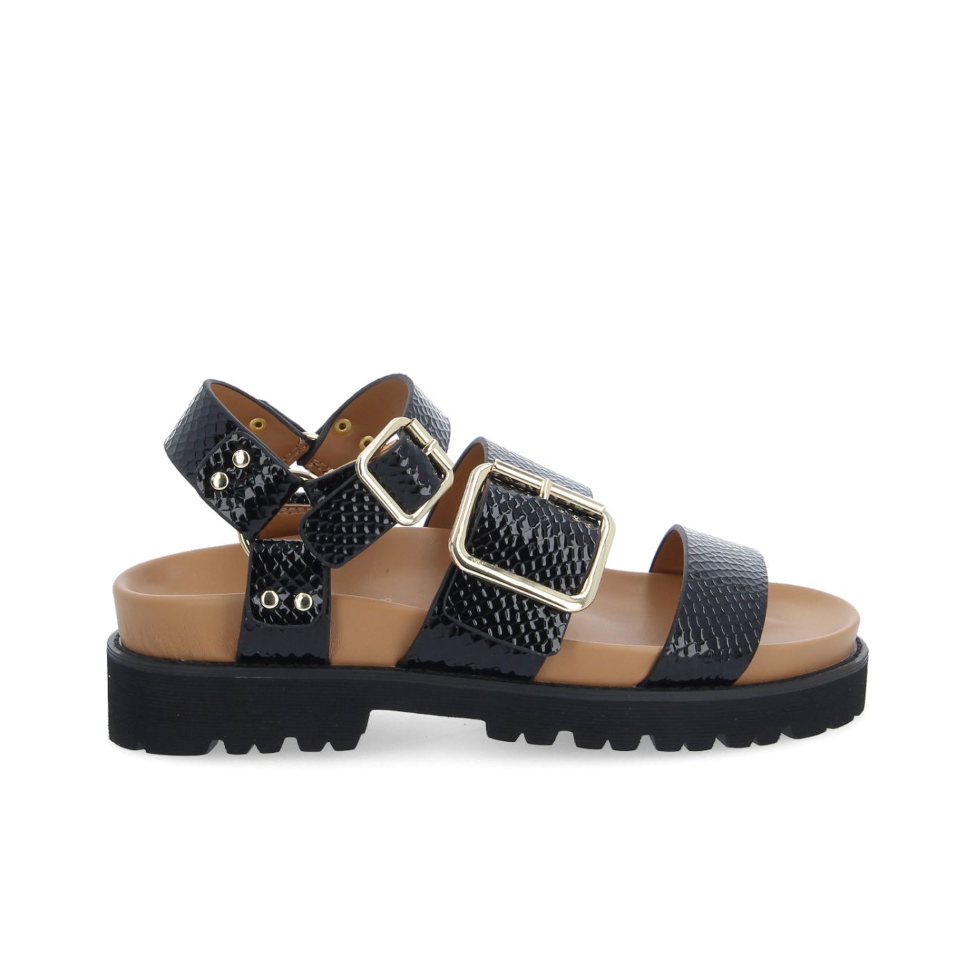 JUNE ANKLE W - PRINT PYTHON - NOIR